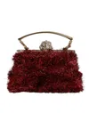 Dolce & Gabbana Red Gold Chain Vanda Tinsel Crystals Evening Clutch Bag