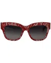Dolce & Gabbana Red Lace Acetate Rectangle Shades