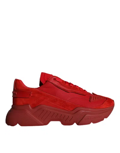 Pre-owned Dolce & Gabbana Red Leather Daymaster Low Top Sneakers Men's Shoes ()