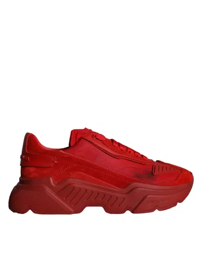 Pre-owned Dolce & Gabbana Red Leather Daymaster Low Top Sneakers Men's Shoes ()