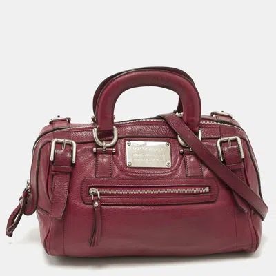 Pre-owned Dolce & Gabbana Red Leather Miss Easy Way Satchel