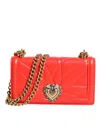 Dolce & Gabbana Red Leather Quilted Devotion Crossbody Phone Cover Bag