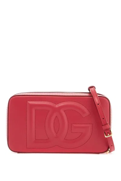 Dolce & Gabbana Red Leather Shoulder Bag With Logo