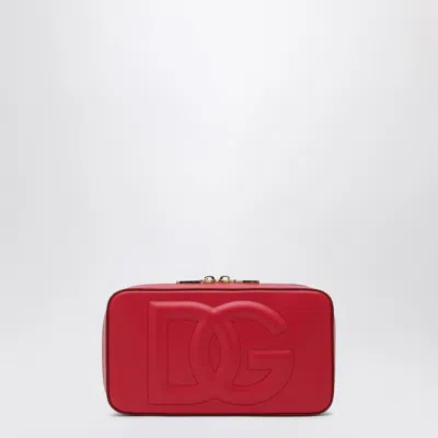 Dolce & Gabbana Red Leather Shoulder Bag With Logo