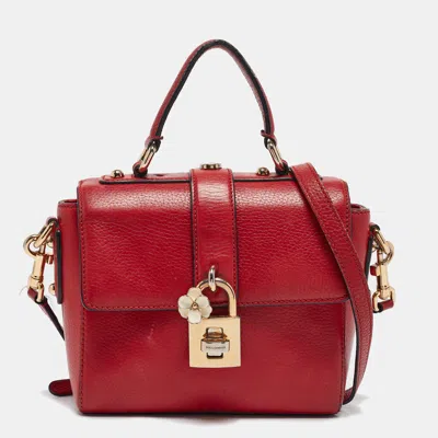 Pre-owned Dolce & Gabbana Red Leather Soft Dolce Top Handle Bag