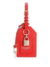 Dolce & Gabbana Red Leather Tag Keychain