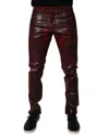 Dolce & Gabbana Red Leopard Cotton Skinny Men Denim Jeans In Black