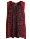 Dolce & Gabbana Red Leopard Print Sleeveless Tank T-shirt In Red