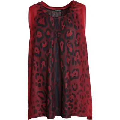 Pre-owned Dolce & Gabbana Red Leopard Print Sleeveless Men Tank Men's T-shirt ()