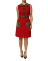 Dolce & Gabbana Red Leopard Viscose Sheath A-line Dress In Red