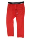Dolce & Gabbana Red Logo Lace Tight Midi Trousers Underwear In Red