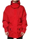 Dolce & Gabbana Red Nylon Hooded Men Full Zip Parka Jacket In Red
