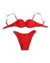 Dolce & Gabbana Red Nylon Swimsuit 2 Piece Top Bottom Swimwear In Red