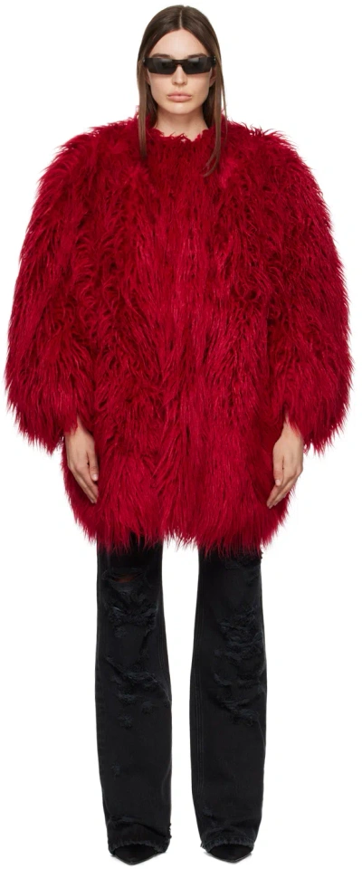 Dolce & Gabbana Red Padded Coat In R3484 Rosso Sangue S