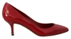 DOLCE & GABBANA RED PATENT LEATHER KITTEN HEELS PUMPS SHOES