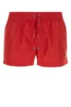 DOLCE & GABBANA RED POLYESTER SWIMMING SHORTS