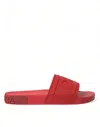 DOLCE & GABBANA RED RUBBER SANDALS SLIPPERS BEACHWEAR SHOES