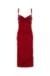 Dolce & Gabbana Red Dress With Bustier Design And Ruffled Details In Fabric Woman In Red