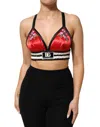 Dolce & Gabbana Red Satin Floral Embroidered Bralette Crop Top In Red