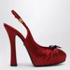 Dolce & Gabbana Satin Pumps With Platform Sole And Bow Detail In Red