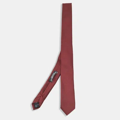Pre-owned Dolce & Gabbana Red Satin Silk Skinny Tie