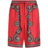Dolce & Gabbana Bandanna-print Silk Shorts In Red