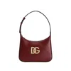 Dolce & Gabbana Leather Shoulder Bag In Burgundy
