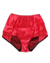 Dolce & Gabbana Red Silk Satin High-waist Briefs Underwear In Red