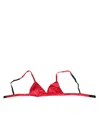 Dolce & Gabbana Red Silk Satin Triangle Soft Cup Br Underwear In Red