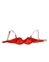 Dolce & Gabbana Red Silk Satin Underwire Bra Semi-pad Underwear In Red