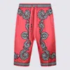 Dolce & Gabbana Printed Elastic Waistband Knee Length Shorts In Red