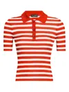 Dolce & Gabbana Red Striped Polo Shirt In Red