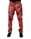 Dolce & Gabbana Red Tie Dye Cotton Skinny Men Denim Jeans