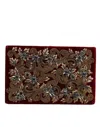 Dolce & Gabbana Red Velvet Gold Frame Clutch Evening Party Purse Bag In Red