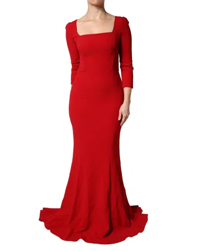 Dolce & Gabbana Red Viscose Sheath Bodycon Mermaid Dress