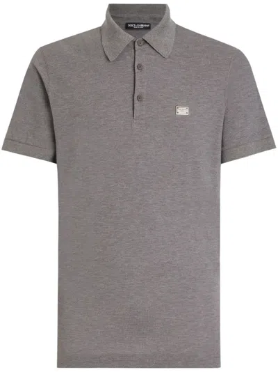 Dolce & Gabbana Refined Grey T-shirt With Classic Collar In Gray