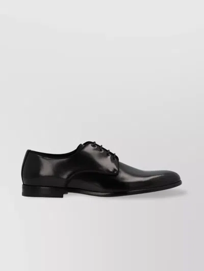 Dolce & Gabbana Refined Italian Leather Lace-up Shoes In Black