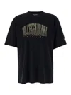 Dolce & Gabbana Black T-shirt With Logo Lettering Print In Black