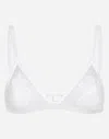 Dolce & Gabbana Lace And Tulle Triangle Bra In ホワイト