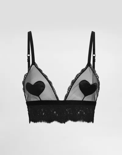 Dolce & Gabbana Tulle And Lace Bra In Black