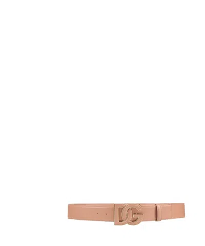 Dolce & Gabbana Woman Belt Light Brown Size 36 Calfskin In Beige