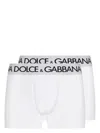 Dolce & Gabbana White Boxer Briefs With Branded Waistband In Stretch Cotton In White
