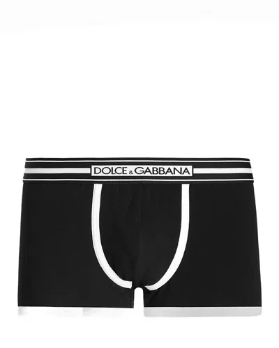 Dolce & Gabbana Regular Boxer Briefs In Black/white