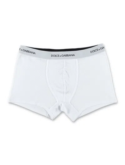 Dolce & Gabbana Regular Boxer In Bianco Ottico