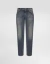 Dolce & Gabbana Regular-fit Blue Wash Stretch Jeans In Multicolor