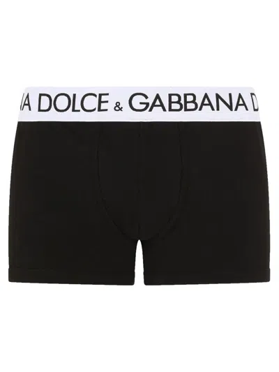 Dolce & Gabbana Regular Fit Boxer Shorts In Black