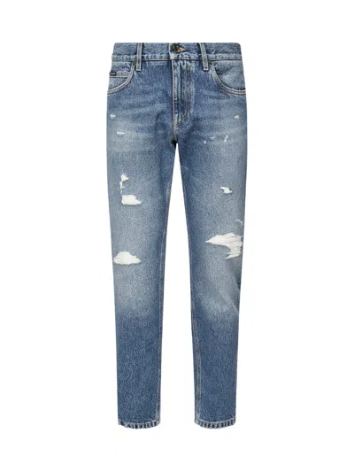 Dolce & Gabbana Regular-fit Cotton Jeans In Blue