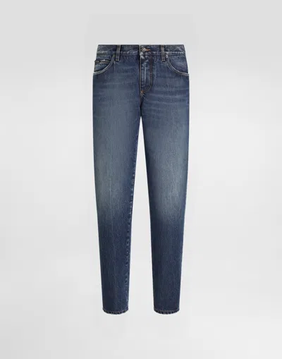 Dolce & Gabbana Regular-fit Cotton Jeans With Tag In Multicolor
