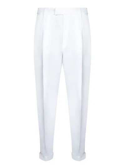 Dolce & Gabbana Regular Fit White Trousers With Tailored Silhouette