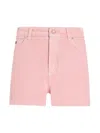Dolce & Gabbana Regular Rise Flared Denim Shorts Clothing In Pink & Purple